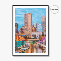 Indianapolis Skyline Fine Art Photo Print, Indiana, USA, Canal, Downtown, Poster, Wall Decor, Indy