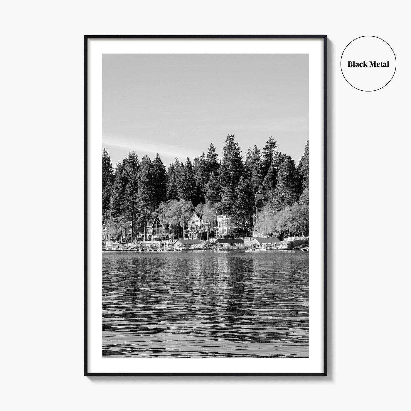 Lake Arrowhead Black and White Fine Art Photo Print, California Wall Decor Poster