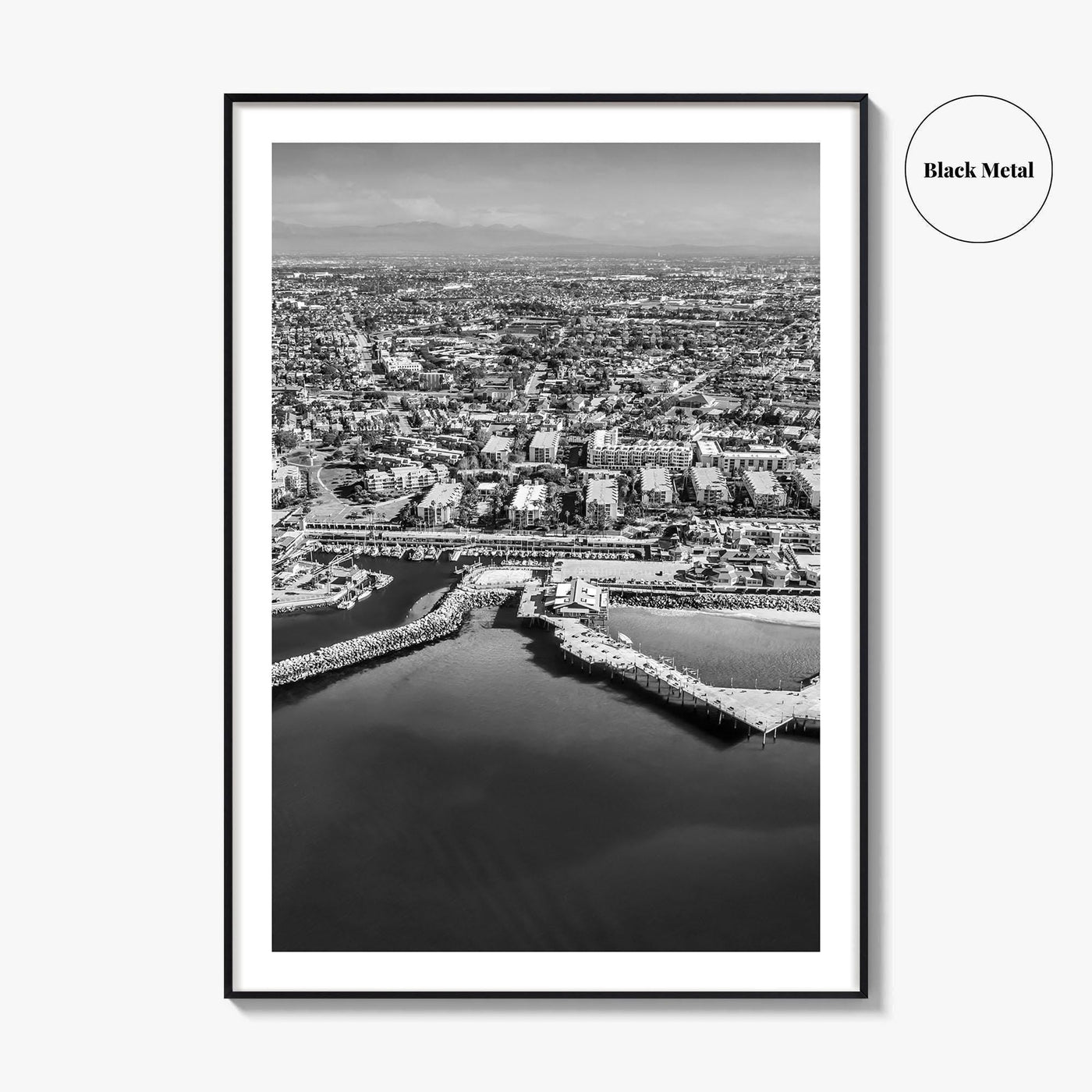 Redondo Beach Black and White Fine Art Photo Print, Los Angeles Pier, California Poster
