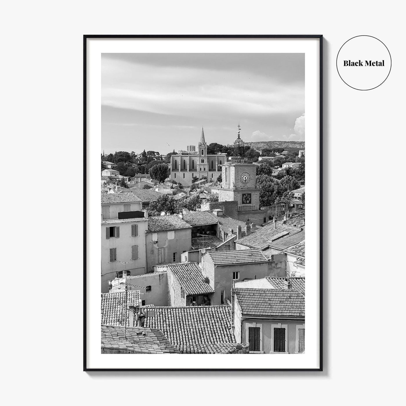 Salon de Provence Black and White Fine Art Photo Print, Tour de l'Horloge Poster