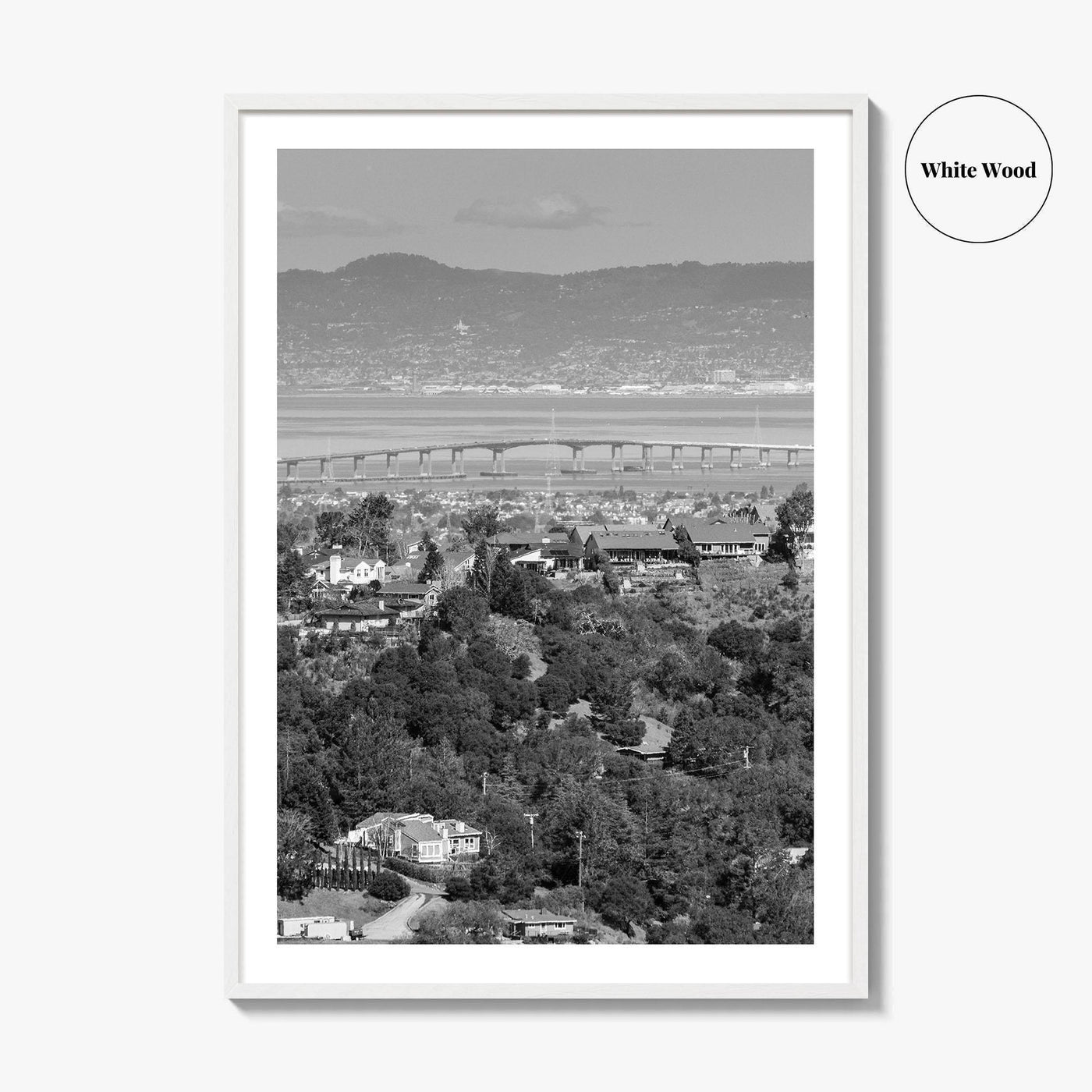 San Mateo Black and White Fine Art Photo Print, Bay Area California Poster