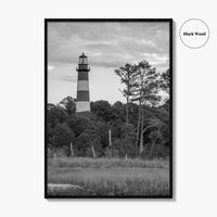 Chincoteague Black and White Fine Art Photo Print, Assateague Lighthouse, Virginia Poster
