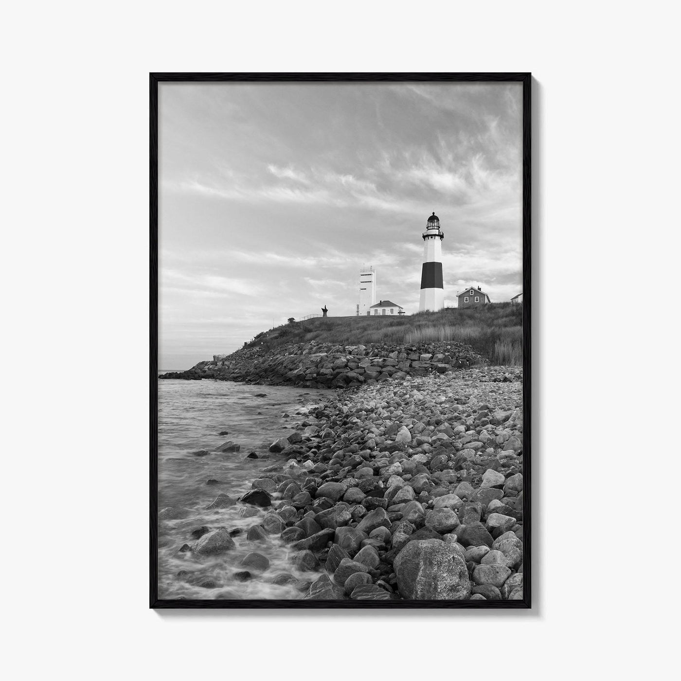 Montauk Lighthouse Black and White Fine Art Photo Print, Long Island New York, Poster