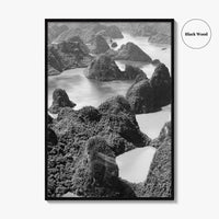 Ha Long Bay Black and White Fine Art Photo Print, Vietnam Poster