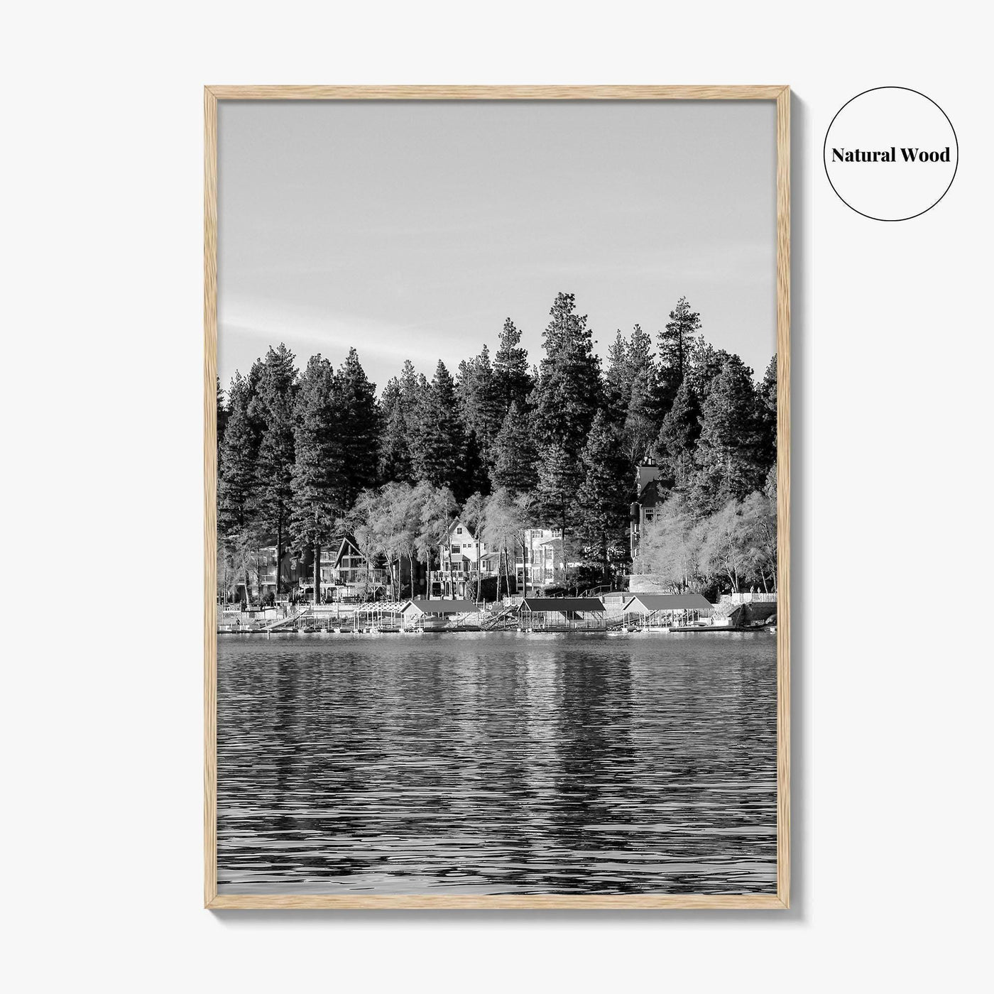 Lake Arrowhead Black and White Fine Art Photo Print, California Wall Decor Poster