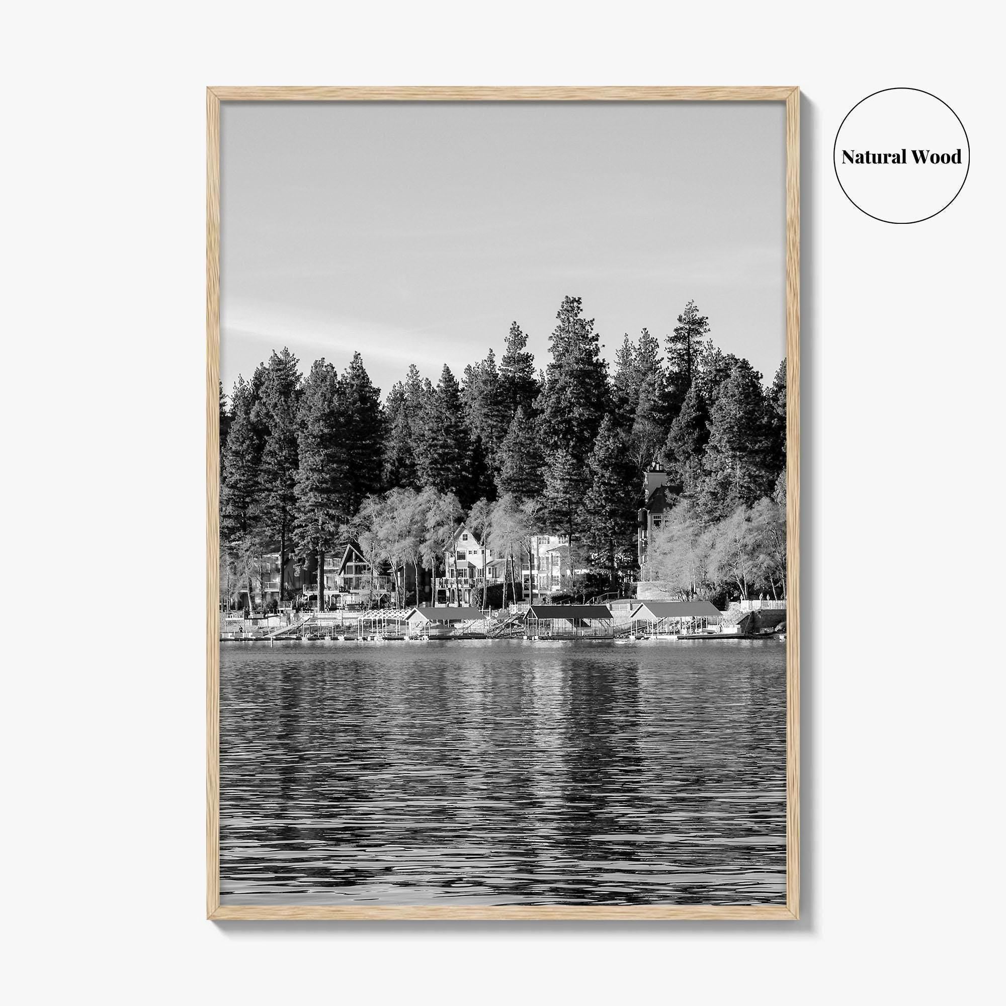 Lake Arrowhead Black and White Fine Art Photo Print, California Wall Decor Poster