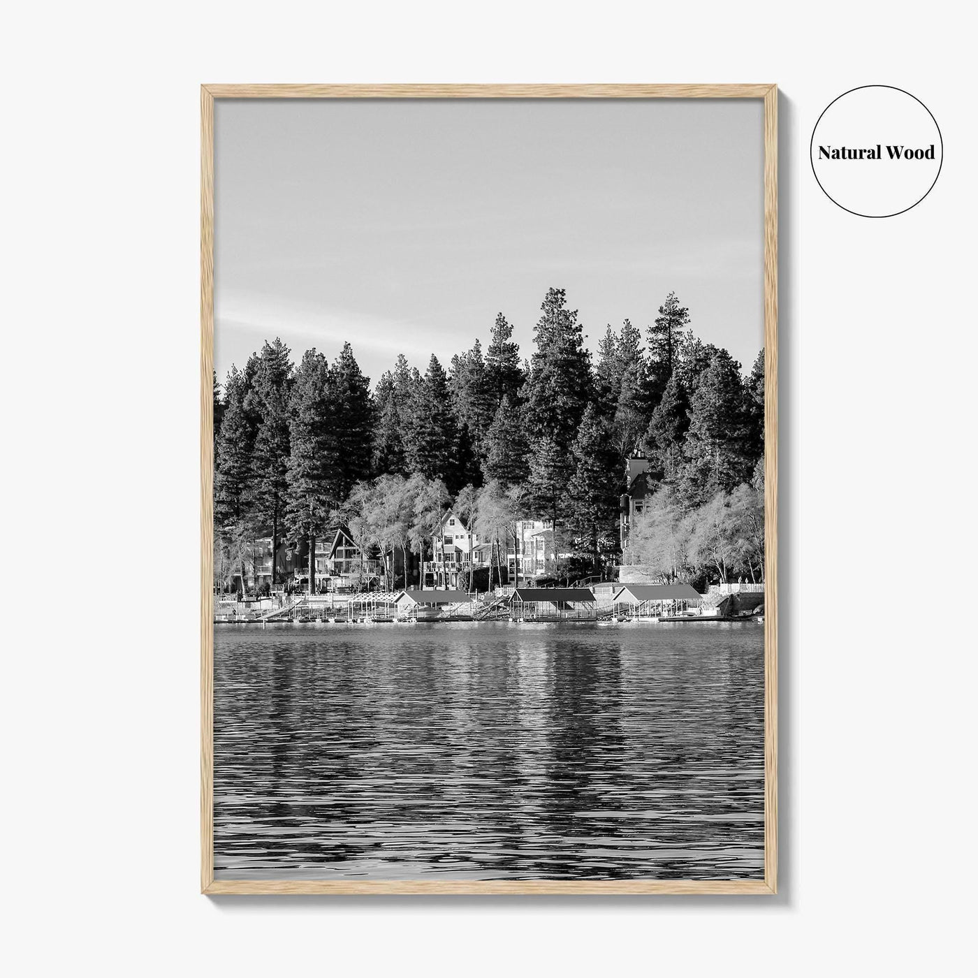 Lake Arrowhead Black and White Fine Art Photo Print, California Wall Decor Poster