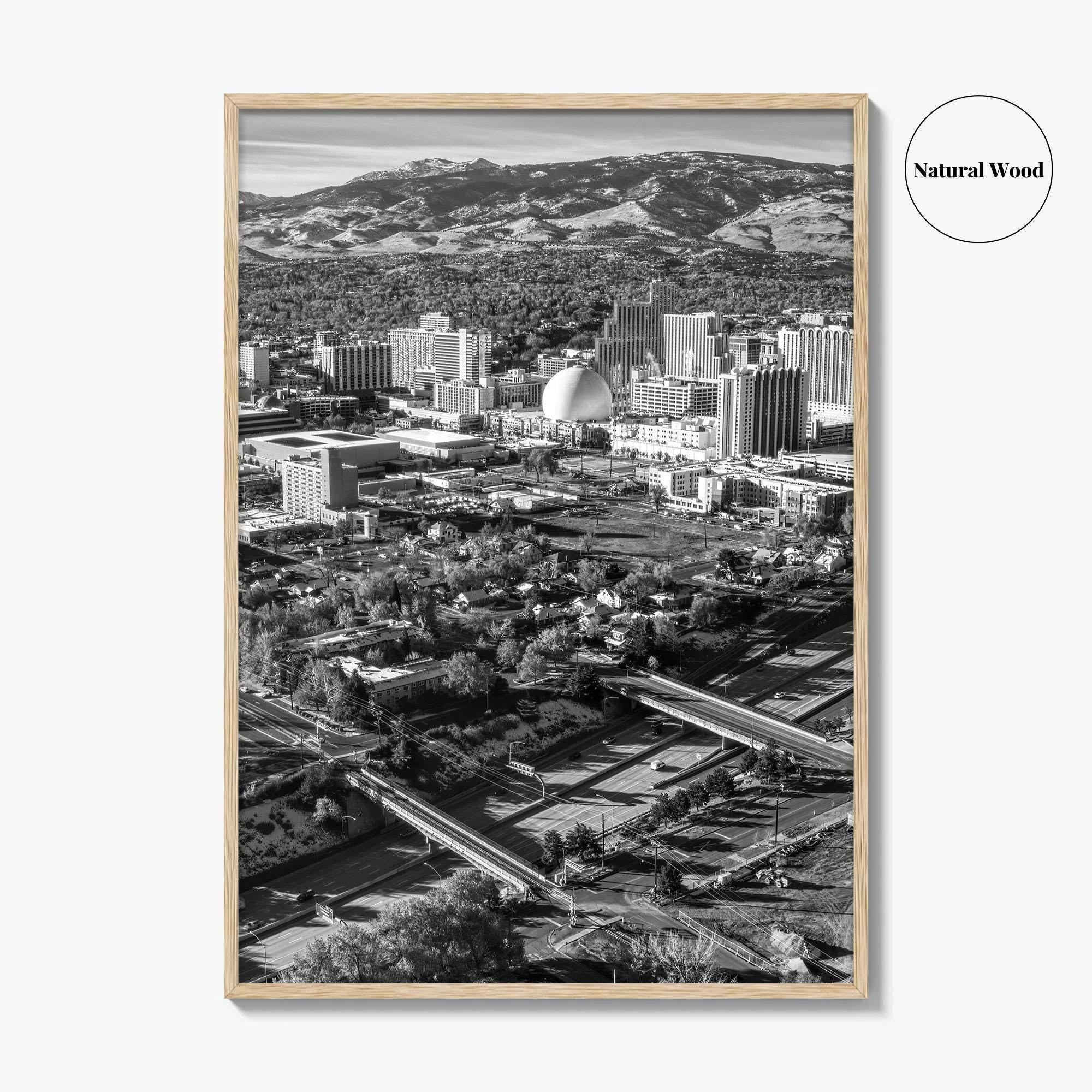 Reno Black and White Fine Art Photo Print, Nevada Casino Poster, USA Art
