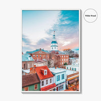 Annapolis Fine Art Photo Print, Maryland USA, Main Street State House, Wall Decor Poster