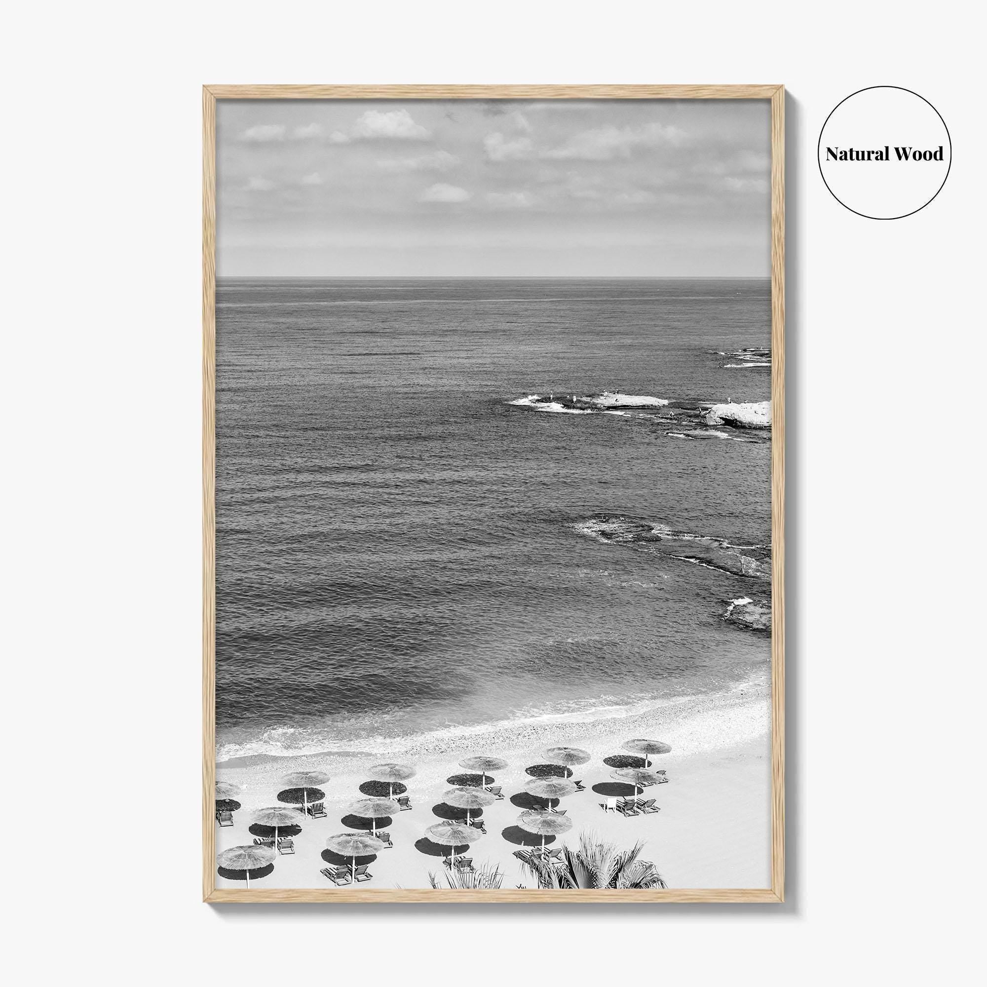 Beirut Black and White Fine Art Photo Print, Raouche Coast, Lebanon Wall Poster