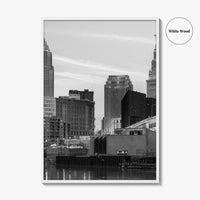 Cleveland Skyline Black and White Fine Art Photo Print, Downtown, Ohio USA Wall Poster