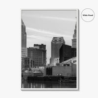 Cleveland Skyline Black and White Fine Art Photo Print, Downtown, Ohio USA Wall Poster