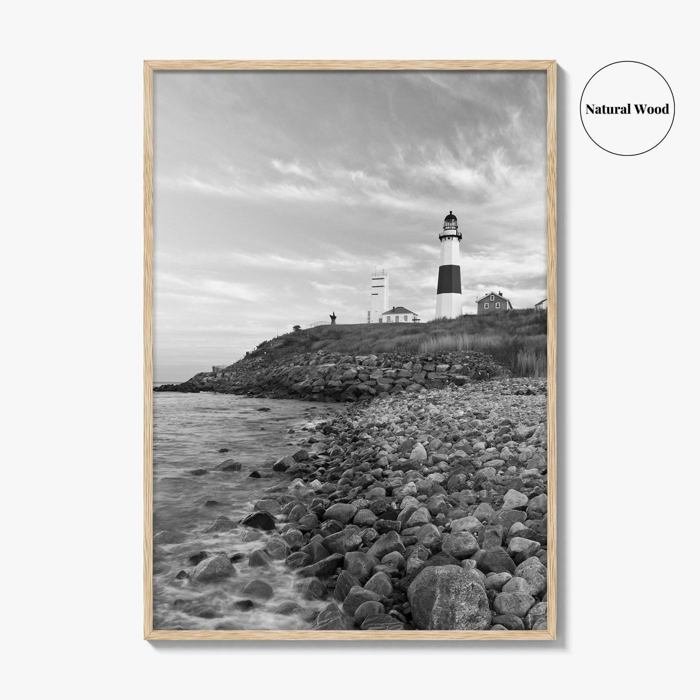 Montauk Lighthouse Black and White Fine Art Photo Print, Long Island New York, Poster