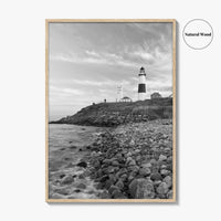 Montauk Lighthouse Black and White Fine Art Photo Print, Long Island New York, Poster