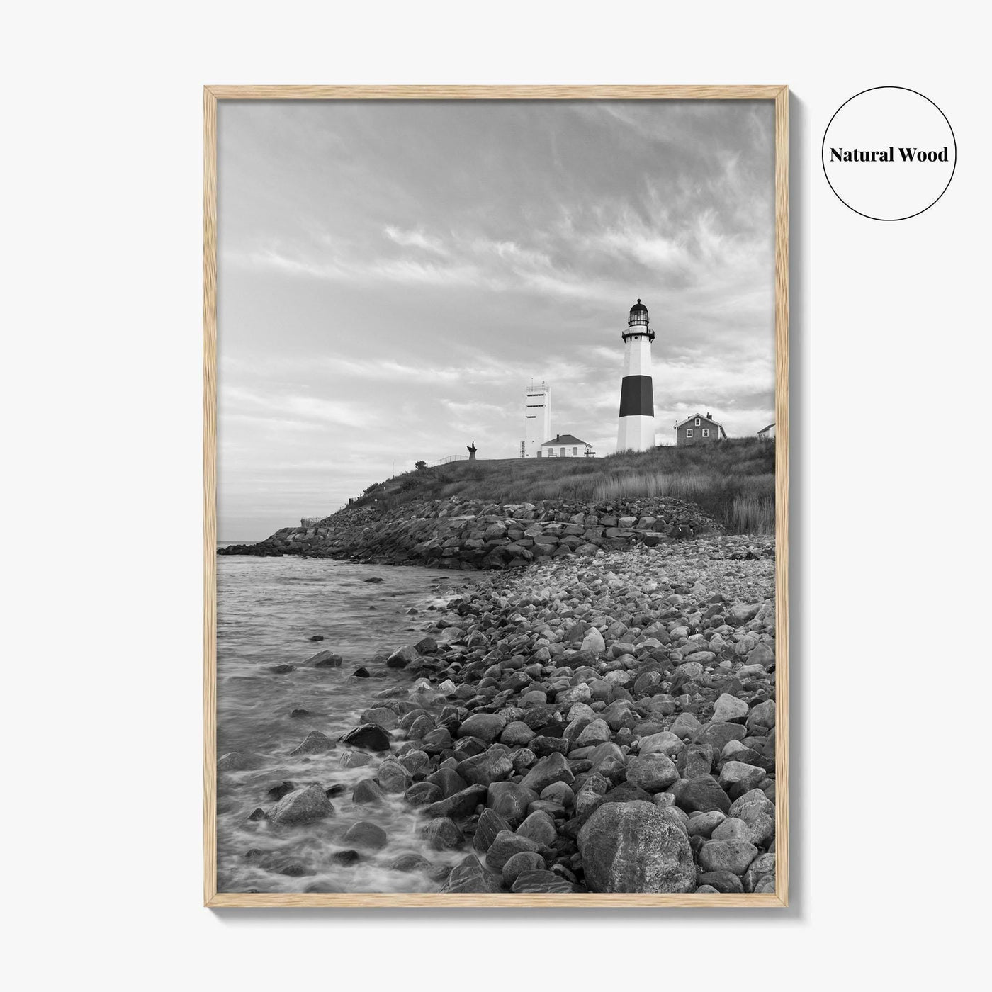 Montauk Lighthouse Black and White Fine Art Photo Print, Long Island New York, Poster