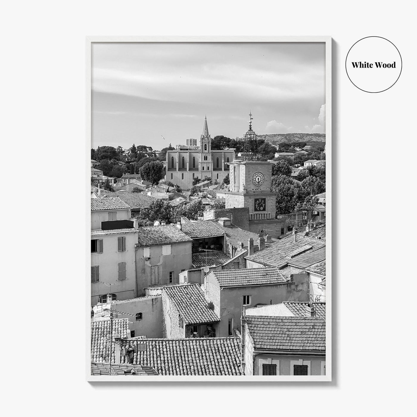 Salon de Provence Black and White Fine Art Photo Print, Tour de l'Horloge Poster