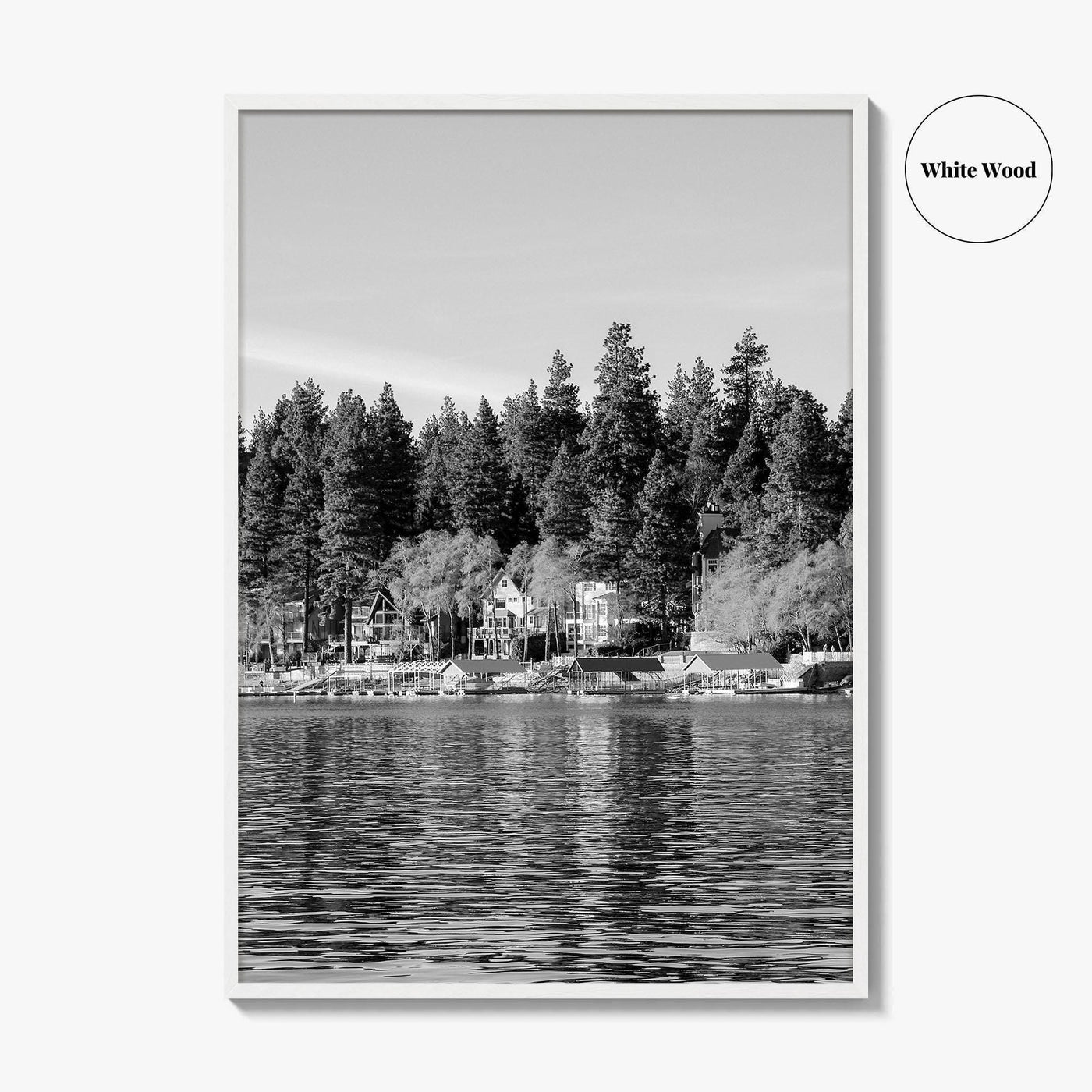 Lake Arrowhead Black and White Fine Art Photo Print, California Wall Decor Poster