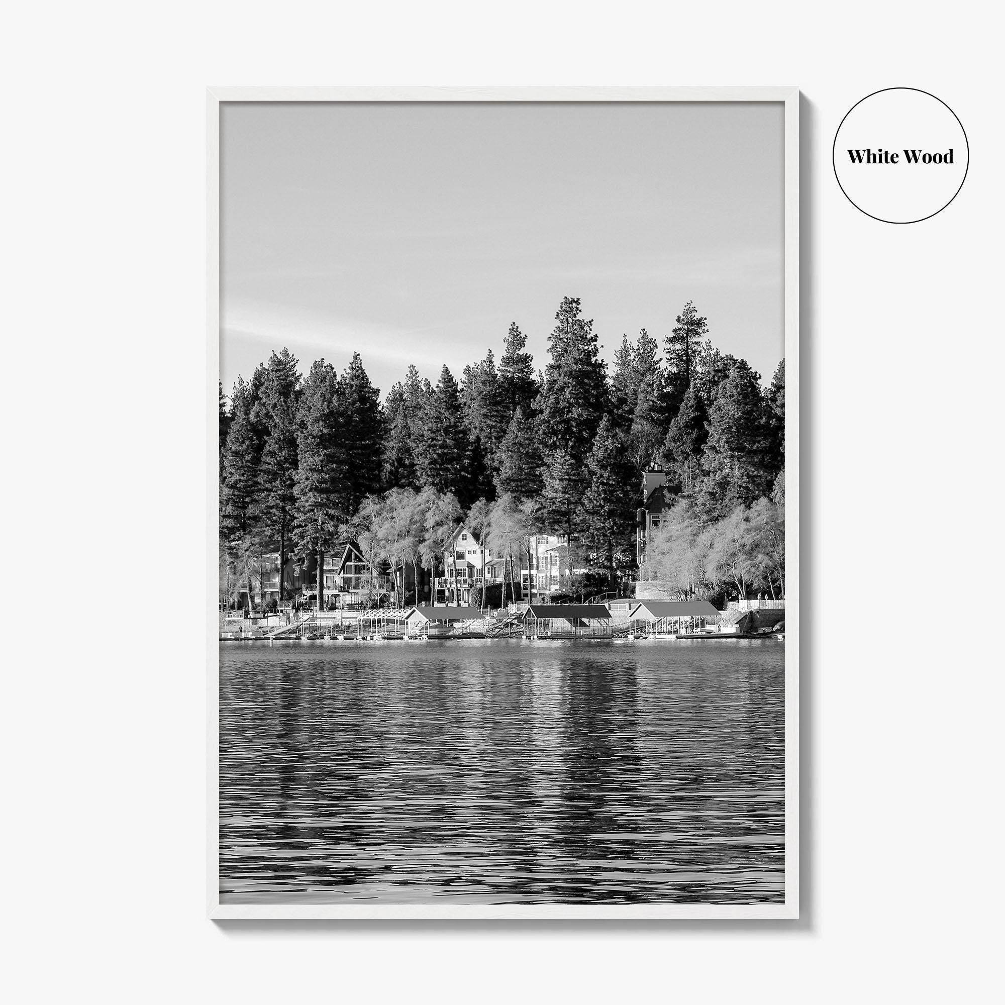 Lake Arrowhead Black and White Fine Art Photo Print, California Wall Decor Poster