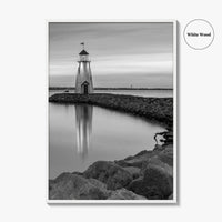 Oklahoma City Black and White Fine Art Photo Print, Lake Hefner Lighthouse, Oklahoma Poster