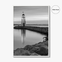 Oklahoma City Black and White Fine Art Photo Print, Lake Hefner Lighthouse, Oklahoma Poster