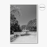 Coron Black and White Fine Art Photo Print, Palawan Philippines Wall Poster, Boat