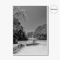 Coron Black and White Fine Art Photo Print, Palawan Philippines Wall Poster, Boat
