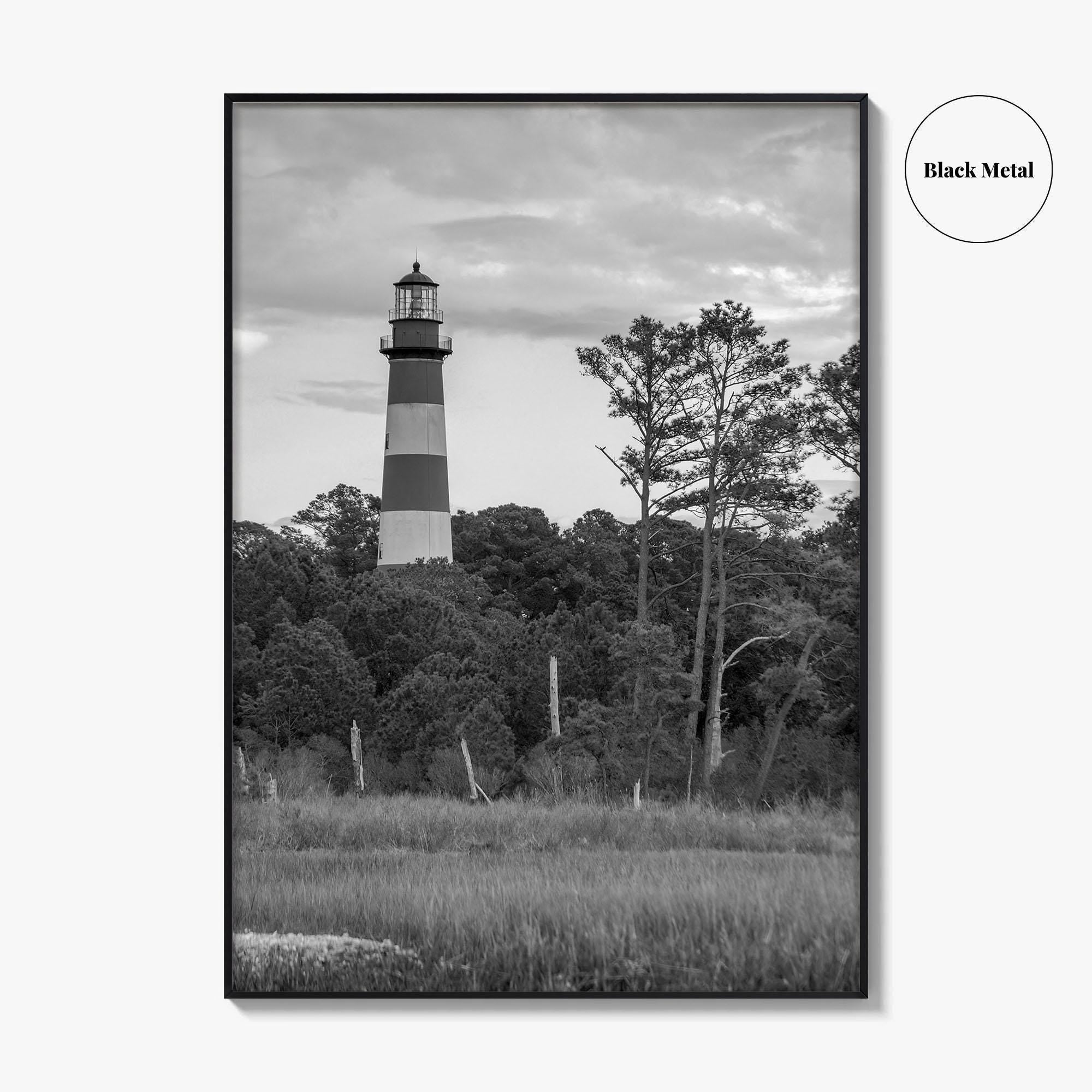 Chincoteague Black and White Fine Art Photo Print, Assateague Lighthouse, Virginia Poster