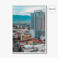 San Jose Costa Rica Fine Art Photo Print, Capital Street View, Mountains, Poster