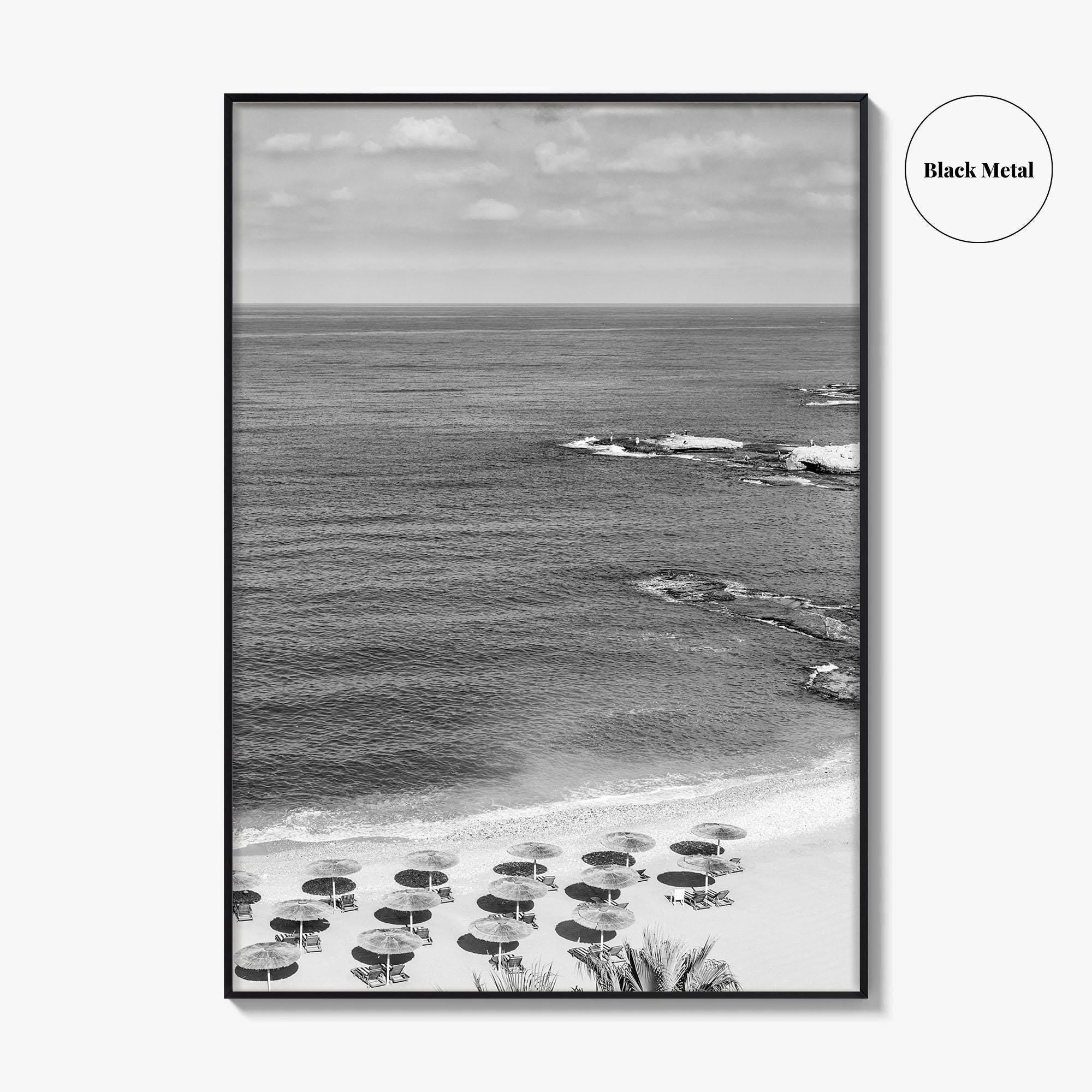 Beirut Black and White Fine Art Photo Print, Raouche Coast, Lebanon Wall Poster