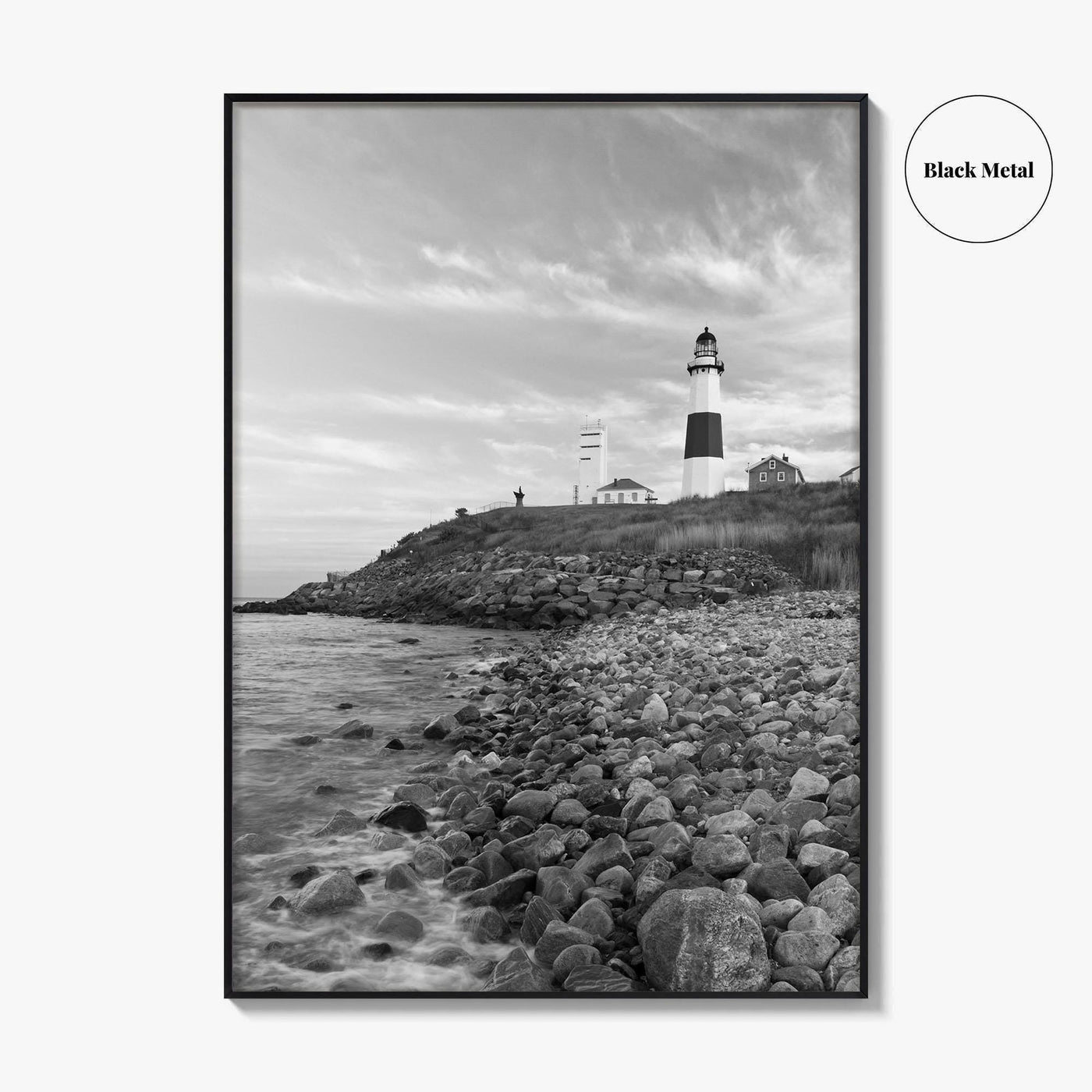 Montauk Lighthouse Black and White Fine Art Photo Print, Long Island New York, Poster