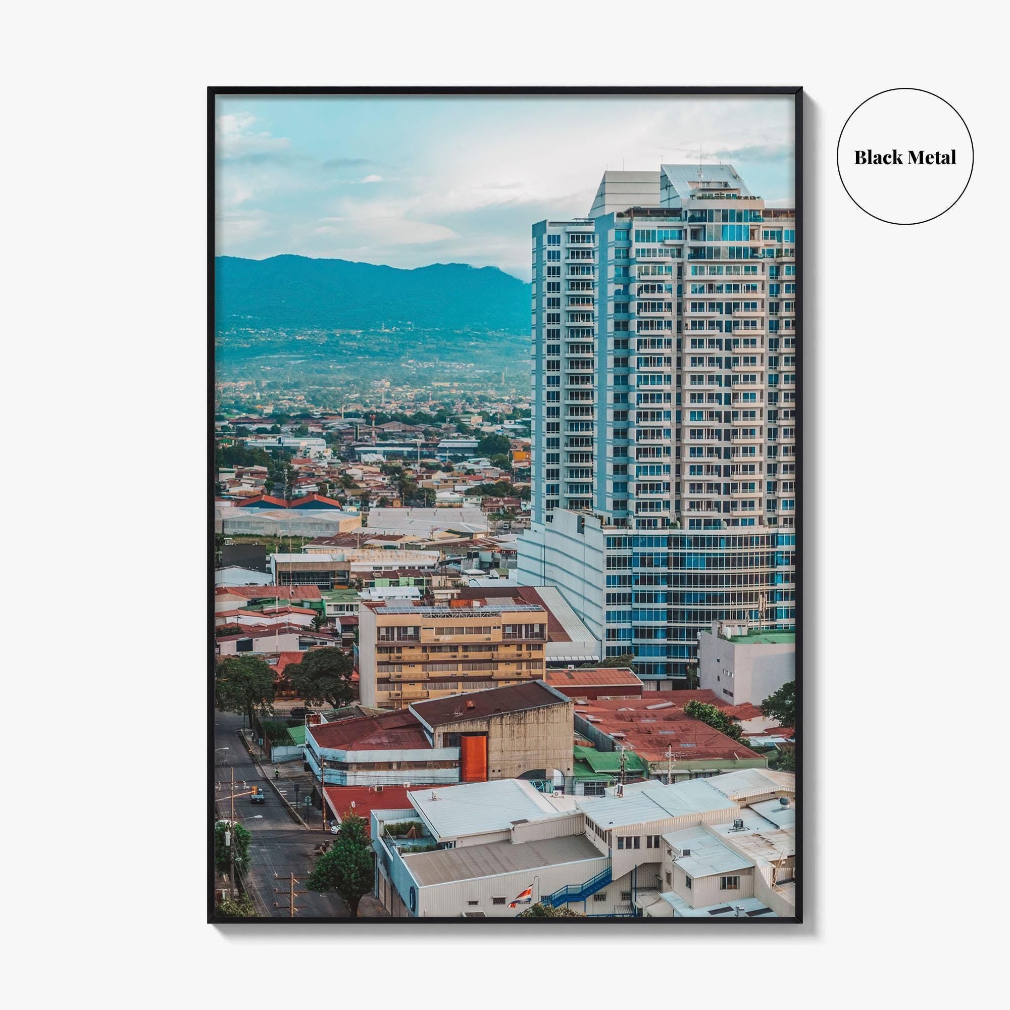 San Jose Costa Rica Fine Art Photo Print, Capital Street View, Mountains, Poster