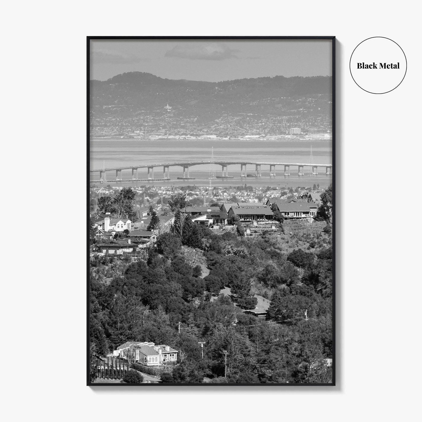 San Mateo Black and White Fine Art Photo Print, Bay Area California Poster