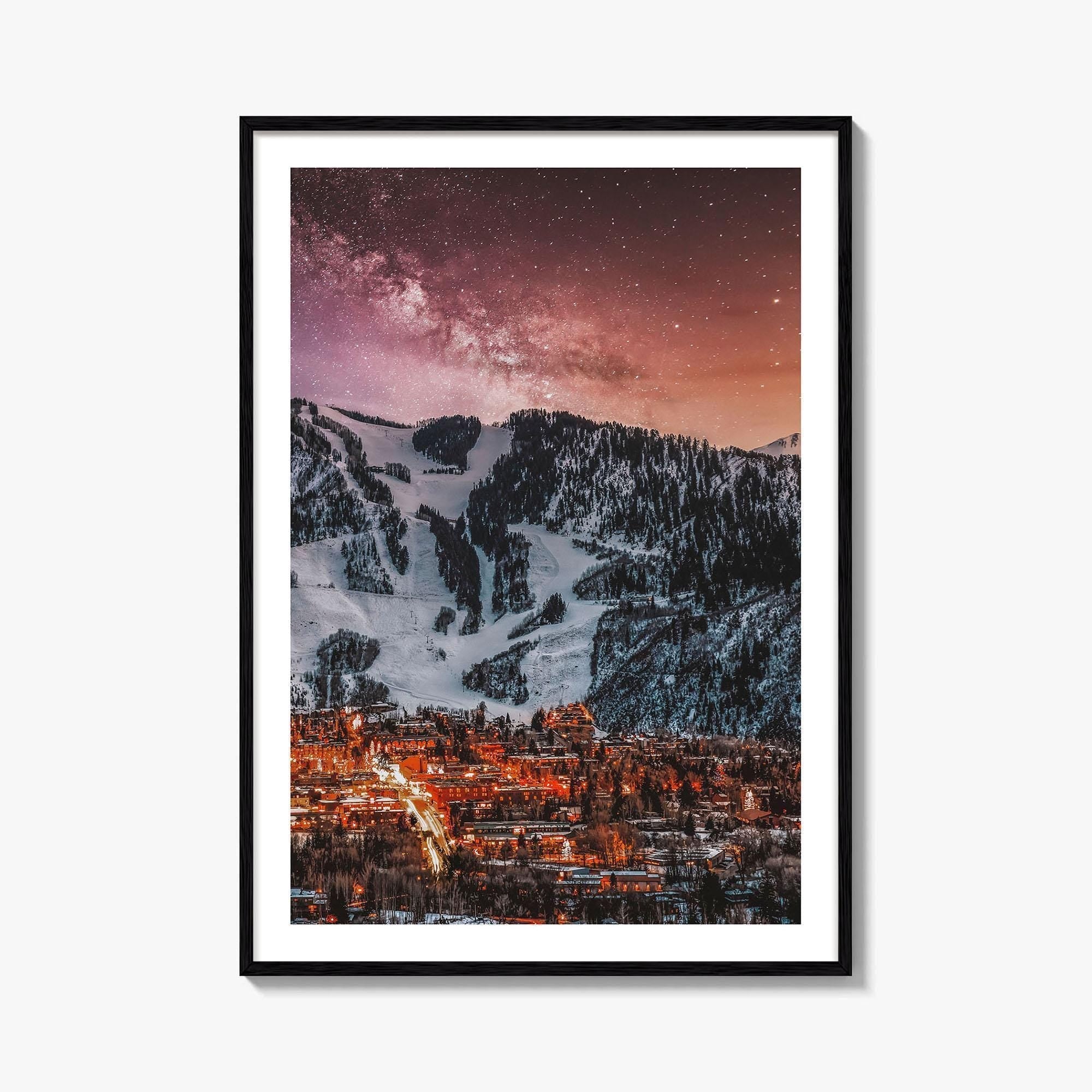 Aspen Skyline Fine Art Photo Print, City, Colorado, USA, Milky Way Wall Decor Poster
