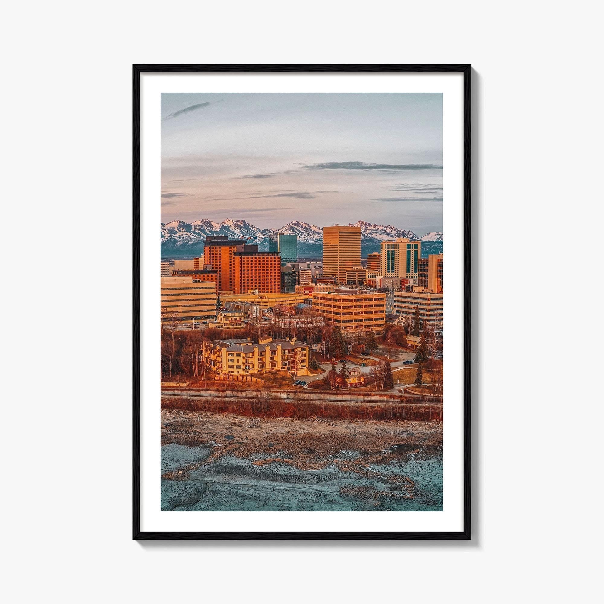 Anchorage Fine Art Photo Print, Alaska Aerial Photo, Wall Decor Poster, USA