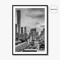 Beijing Black and White Fine Art Photo Print, CBD, Central Business District, China Poster