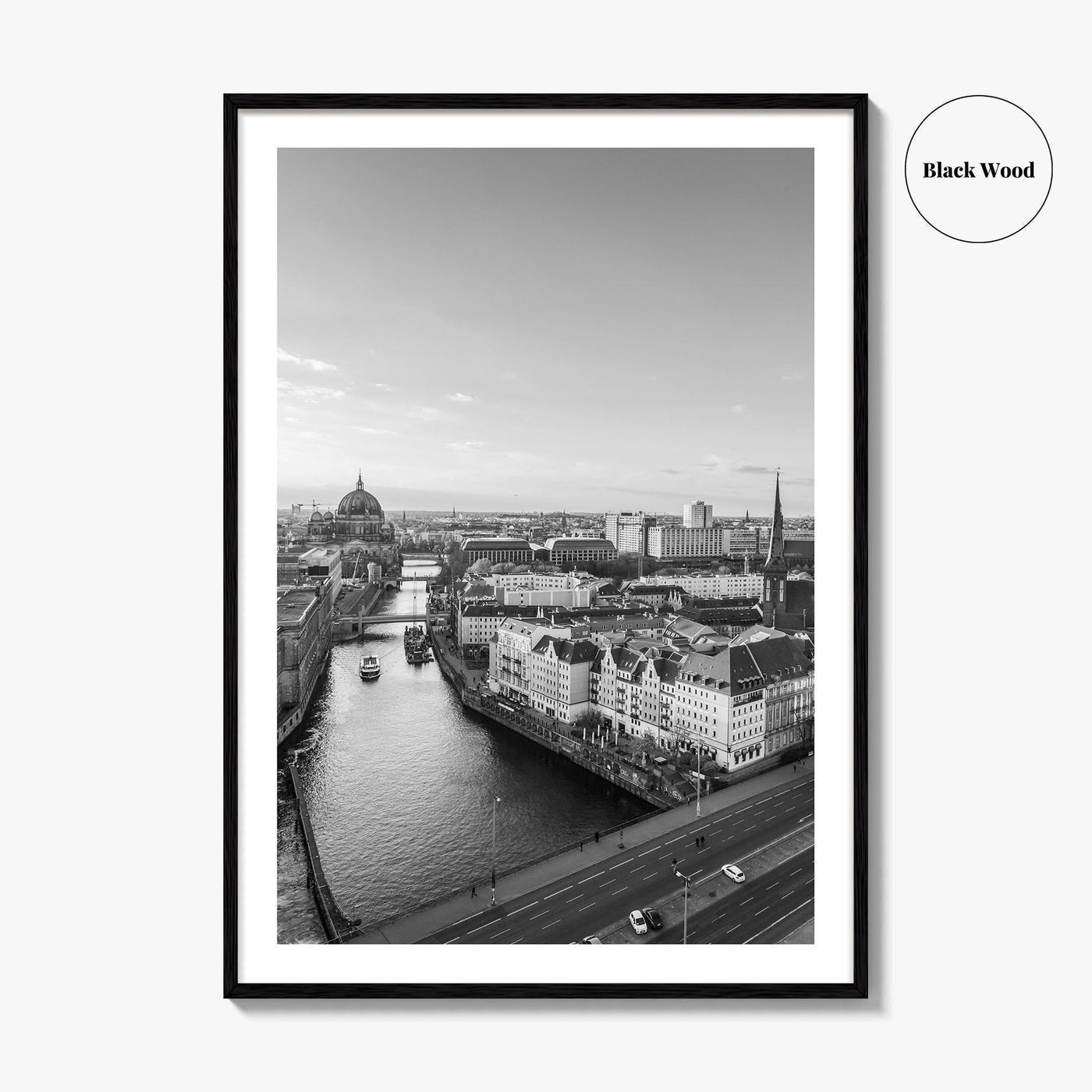 Berlin Skyline Black and White Fine Art Photo Print, Poster, Germany, Berliner Dom, Fernsehturm