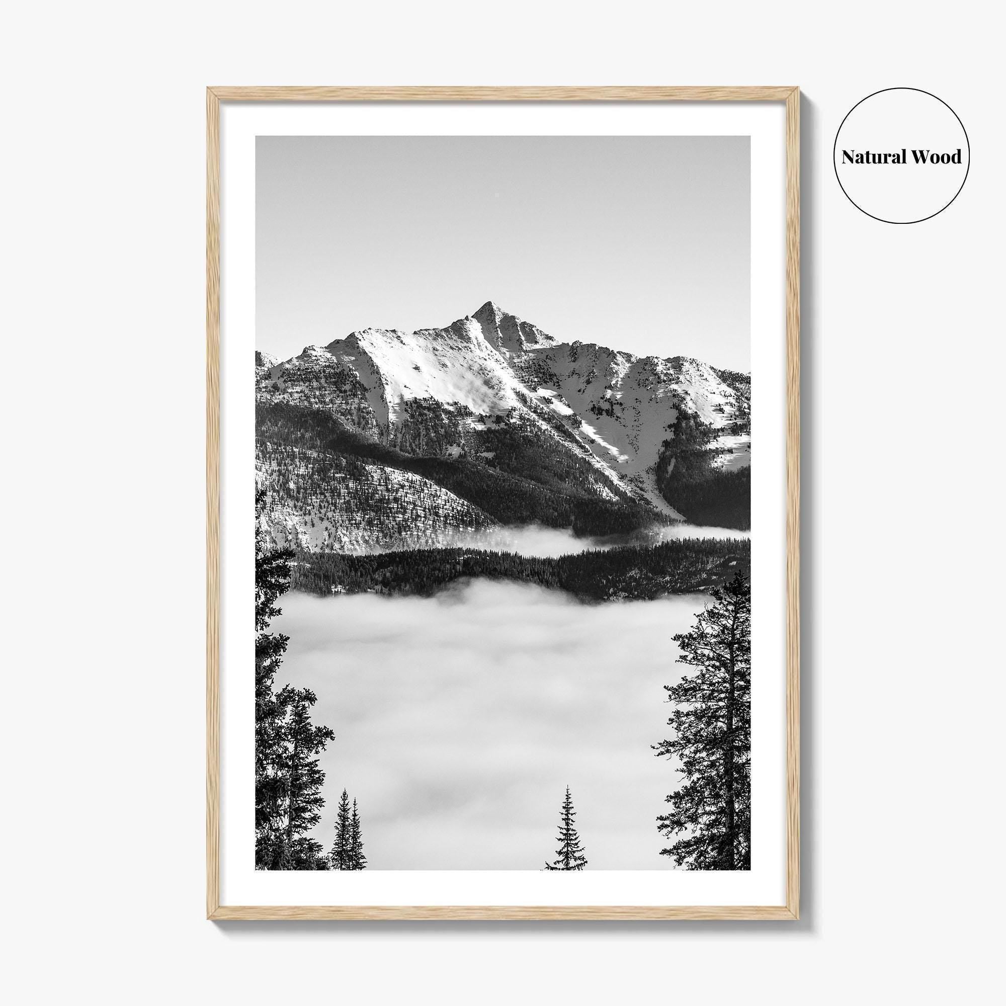 Big Sky Black and White Fine Art Photo Print, Montana USA, Wall Decor Poster