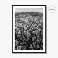 Belo Horizonte Skyline Black and White Fine Art Photo Print, Minas Gerais, Brazil, Poster