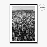 Belo Horizonte Skyline Black and White Fine Art Photo Print, Minas Gerais, Brazil, Poster