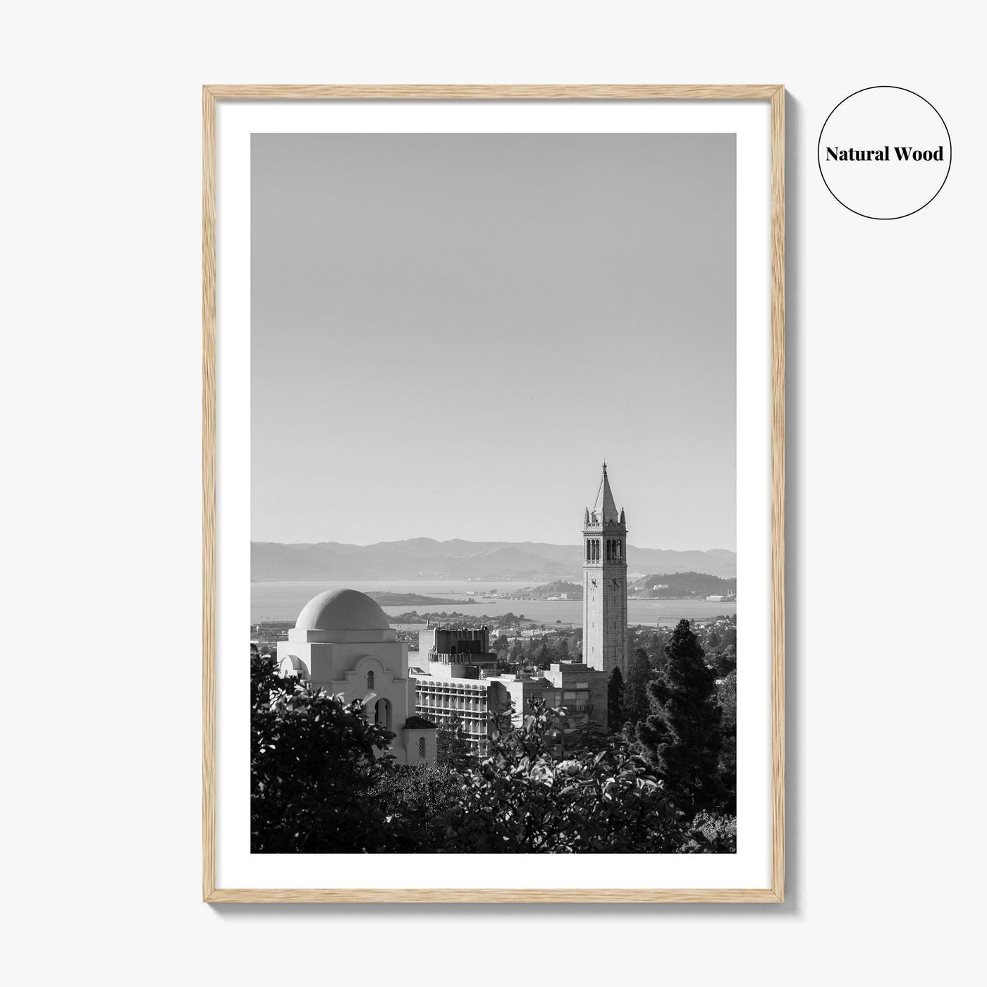 Berkeley Black and White Fine Art Photo Print, Sather Tower, Campanile, California, Wall Decor