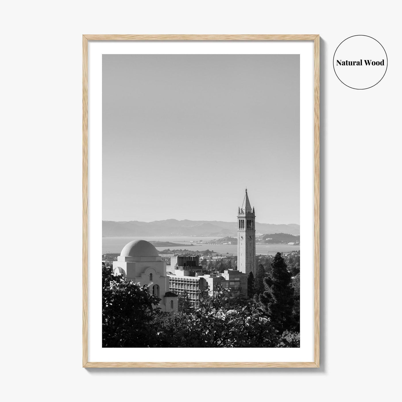 Berkeley Black and White Fine Art Photo Print, Sather Tower, Campanile, California, Wall Decor