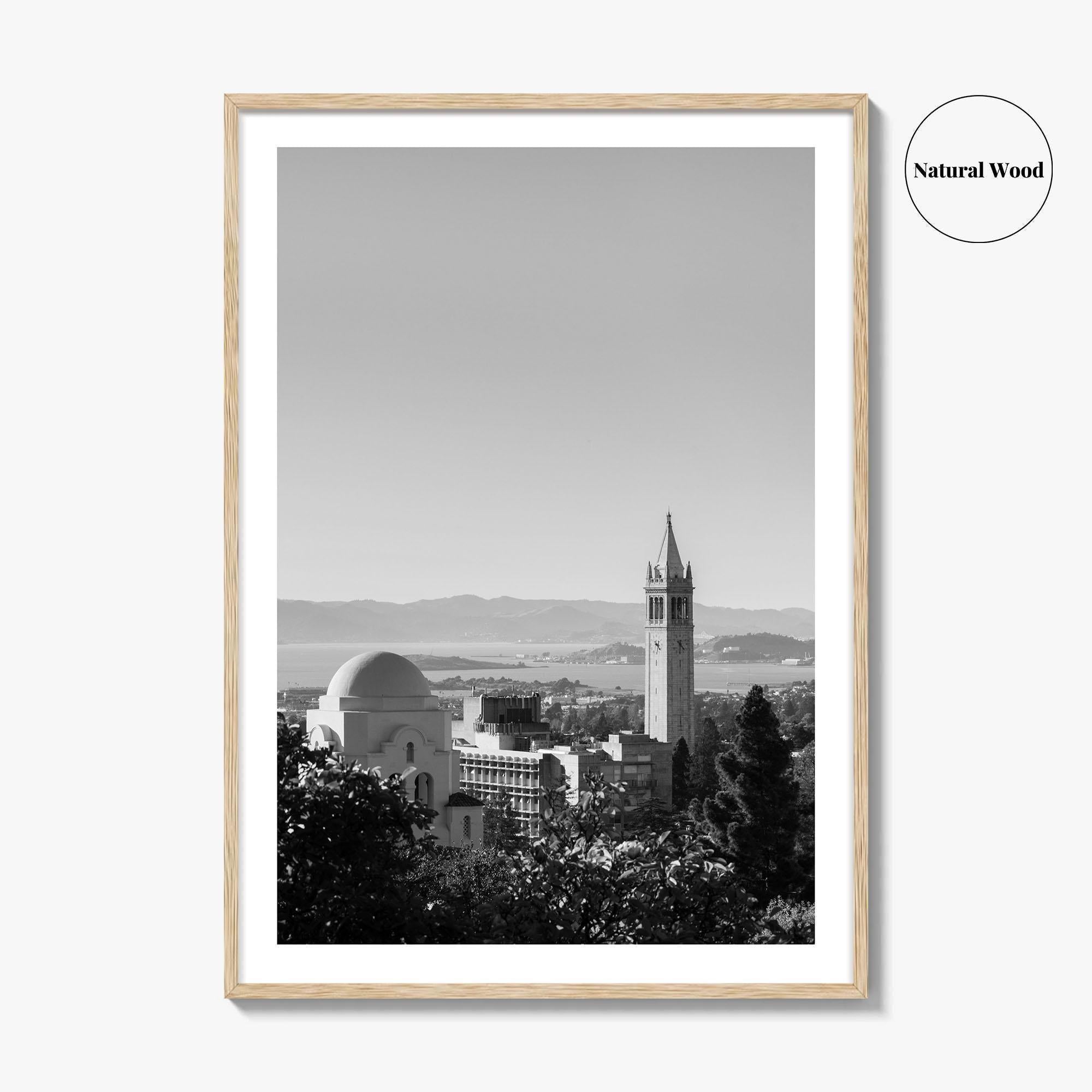 Berkeley Black and White Fine Art Photo Print, Sather Tower, Campanile, California, Wall Decor
