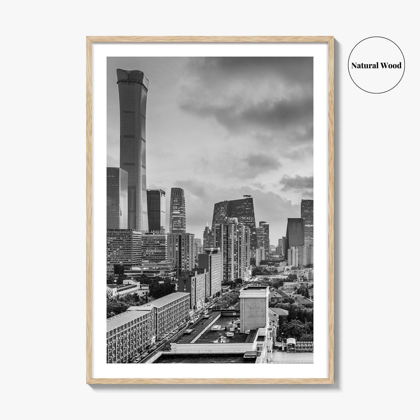 Beijing Black and White Fine Art Photo Print, CBD, Central Business District, China Poster