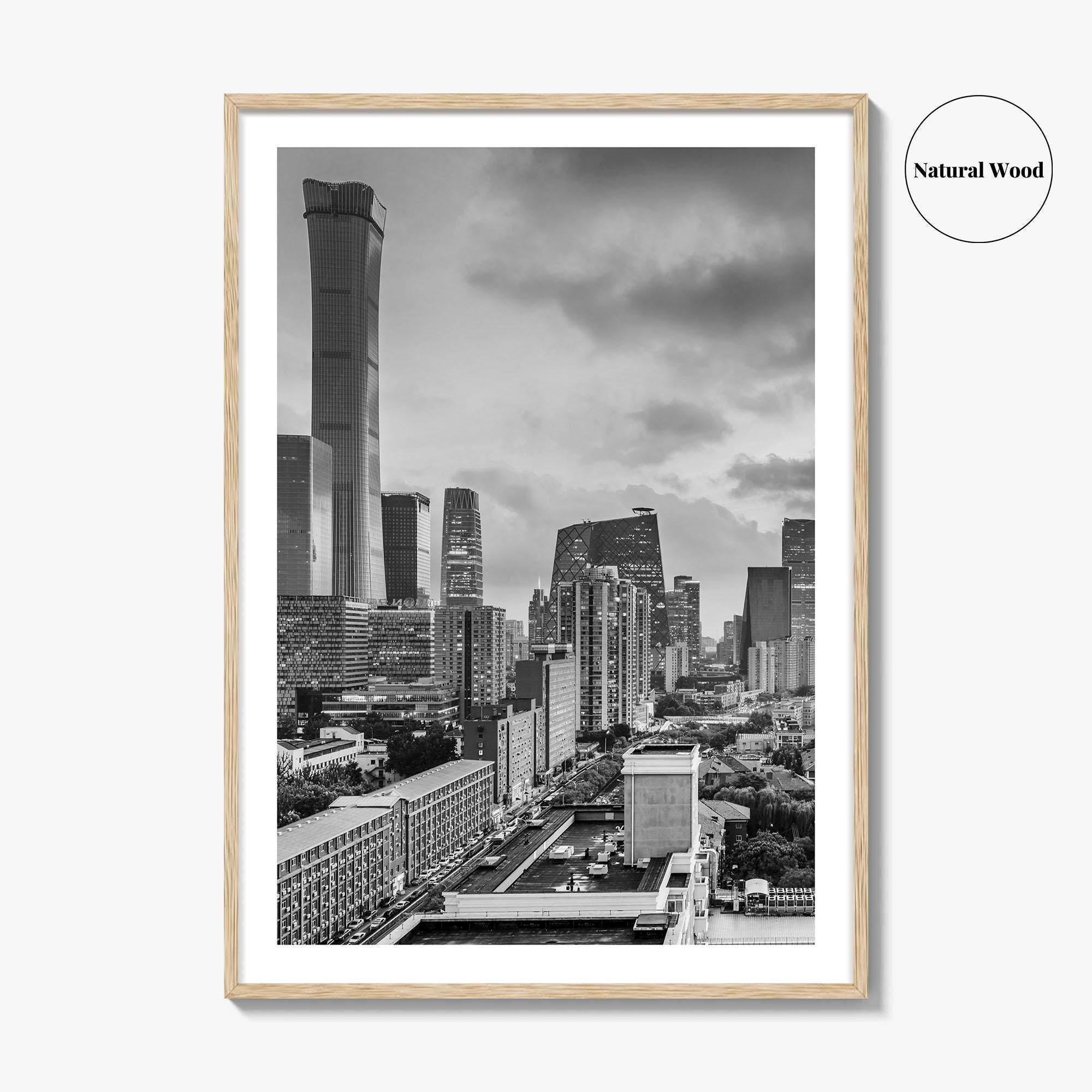 Beijing Black and White Fine Art Photo Print, CBD, Central Business District, China Poster