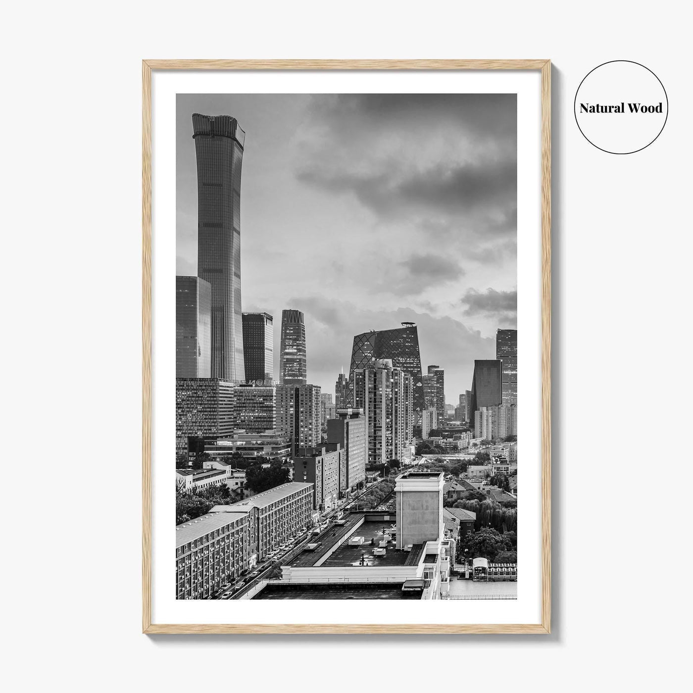 Beijing Black and White Fine Art Photo Print, CBD, Central Business District, China Poster