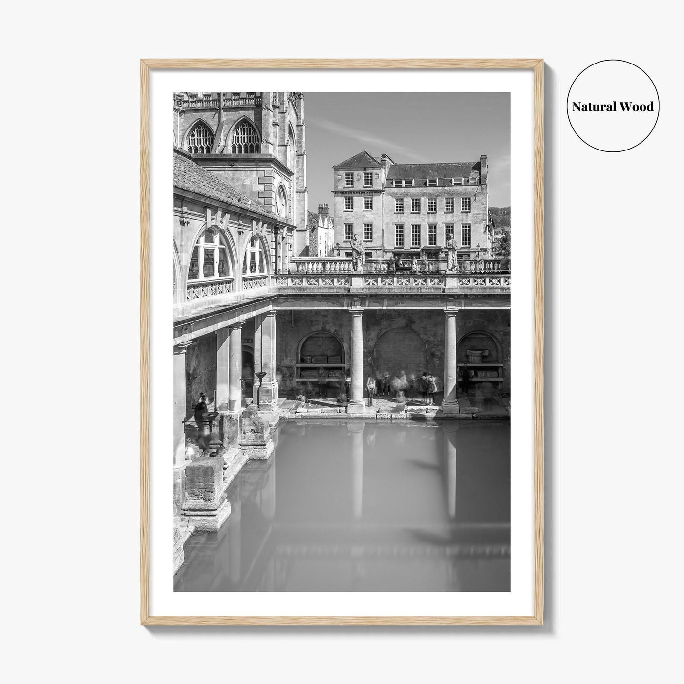 Bath Black and White Fine Art Photo Print, Roman Baths Somerset England Poster