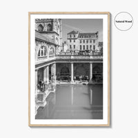 Bath Black and White Fine Art Photo Print, Roman Baths Somerset England Poster