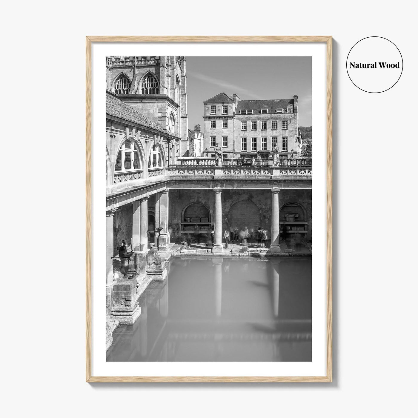 Bath Black and White Fine Art Photo Print, Roman Baths Somerset England Poster