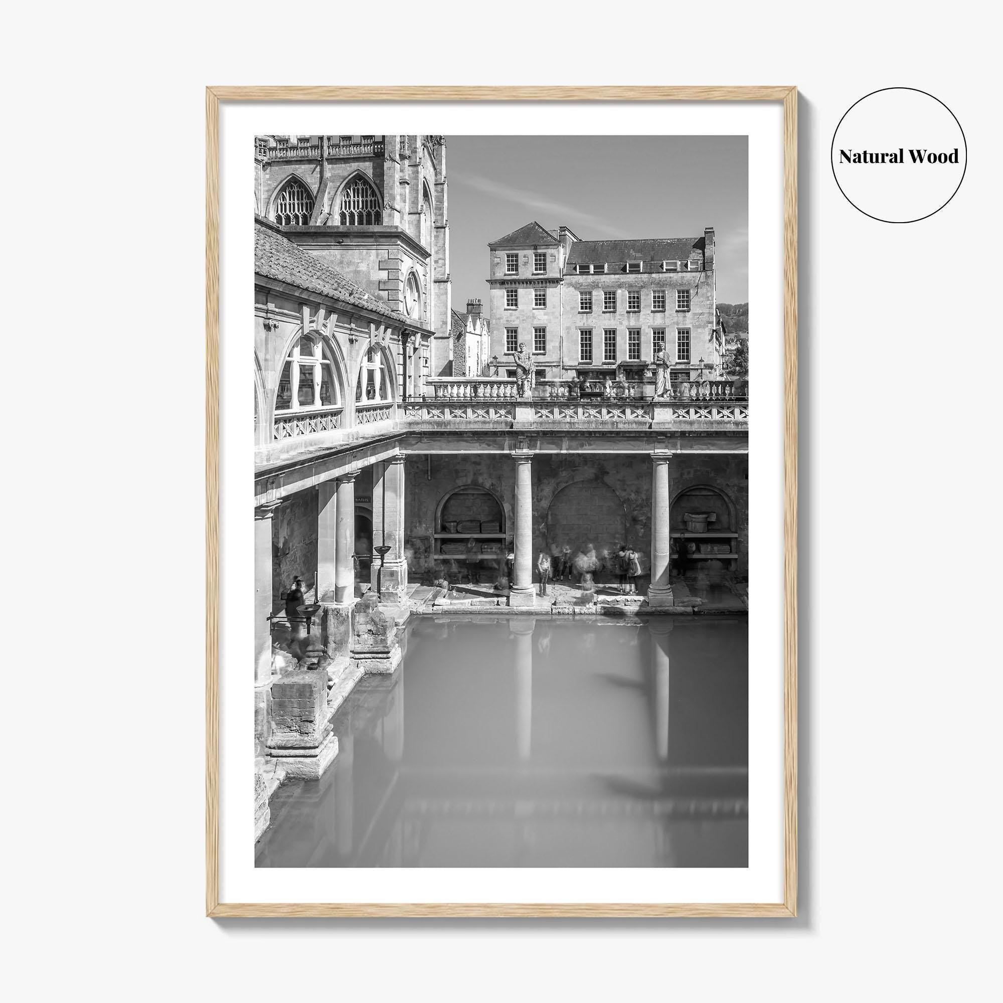 Bath Black and White Fine Art Photo Print, Roman Baths Somerset England Poster
