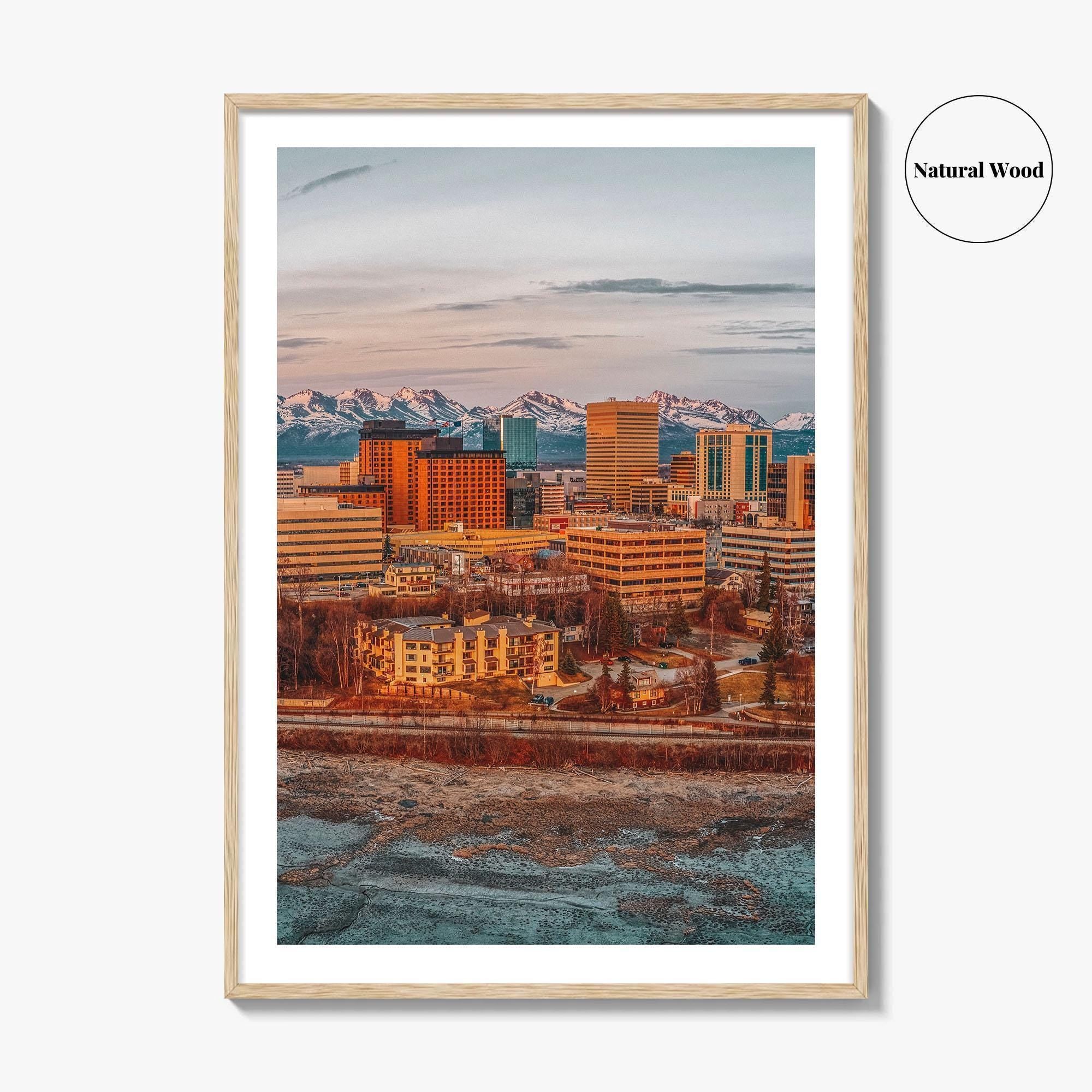 Anchorage Fine Art Photo Print, Alaska Aerial Photo, Wall Decor Poster, USA
